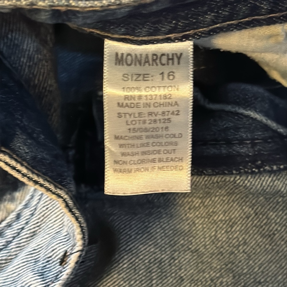Monarchy Collection destroyed jeans and embroidered size 16 boys - Picture 5 of 7